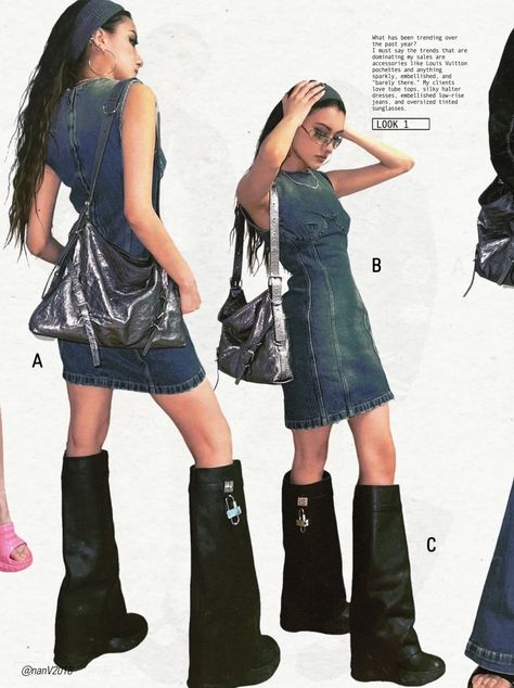 Splatoon Inspired Outfits, Denim Y2k Outfit, Fitsandbits Outfits, Wag Outfits, Fitted Fashion, Futuristic Y2k, Swatch Book, Pose Fotografi, 2000s Fashion Outfits