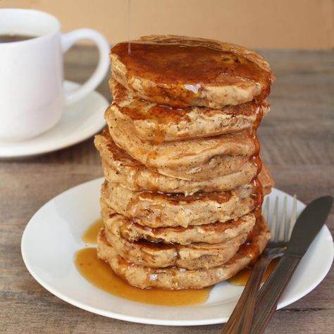 Earl Grey Vanilla Tea Pancakes with Honey Tea Syrup (aka London Fog Pancakes)...Need to try this with a Creamy Earl Grey Tea Syrup, Pancake Tuesday, Vanilla Tea, Shrove Tuesday, Honey Tea, Fat Tuesday, Pancakes And Waffles, Breakfast Foods, Earl Grey