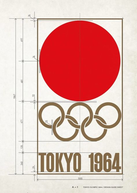 Kamekura Yusaku, Yusaku Kamekura, Olympics Graphic Design, Logo Guide, Olympic Design, Olympic Logo, 4 Logo, Design Sheet, Japanese Flag