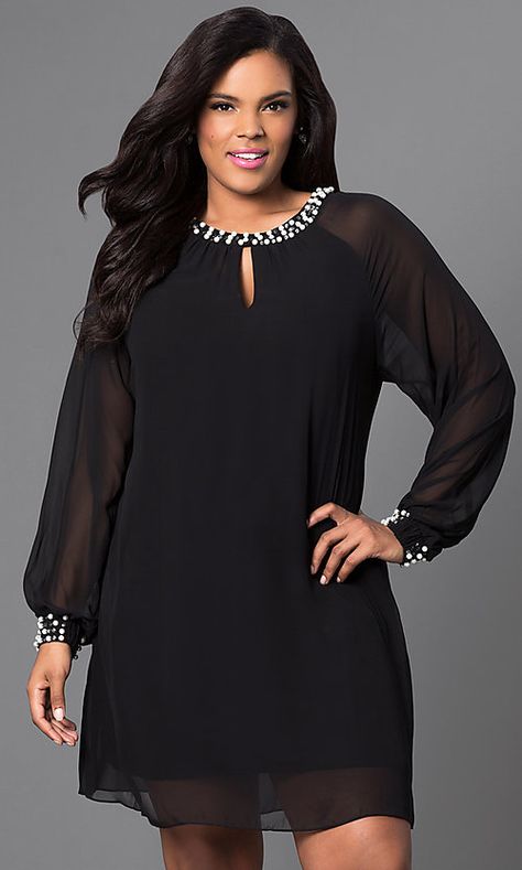 Long Sleeve Knee Length Chiffon Dress Long Sleeve Chiffon Dress, Sukienki Plus Size, Simply Dresses, Prom Dresses 2015, Plus Size Cocktail Dresses, Plus Size Formal, Plus Size Party Dresses, Plus Size Formal Dresses, Plus Size Prom Dresses