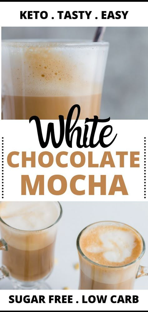 Keto Coffee Drinks At Home, Keto Coffee Recipes At Home, Keto Coffee At Home, Low Carb Coffee, Keto Nespresso Recipes, Low Sugar Coffee Drinks, Keto Coffee Creamer Recipe, Keto White Mocha Sauce, Keto White Chocolate Sauce