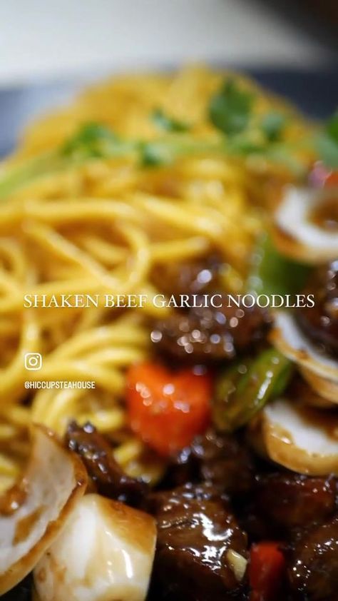 Garlic Noodles with Shaken Beef 🍝🔥❤️ #garlicnoodles #hiccupsteahouse 📍552 E. Carson Street Carson Ca 90745 ⏰ 12 - 8 PM DAILY | By Hiccups Tea House Beef Garlic Noodles, Shaken Beef, Garlic Noodles, Asian Kitchen, Tea House, Noodles, Garlic, Tea