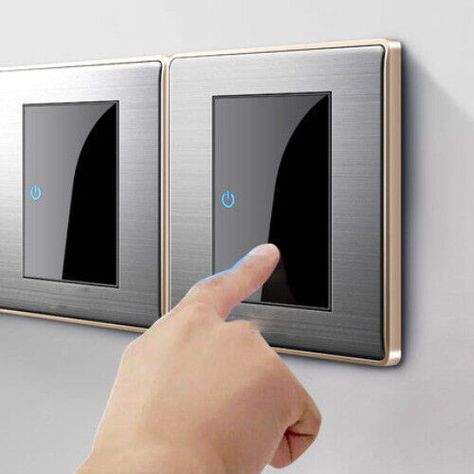 Picked for you Modern Light Switches, Light Switches And Sockets, Stainless Steel Panels, Steel Light, Stainless Steel Wall, التصميم الخارجي للمنزل, Light Switches, Electric House, Modern Light