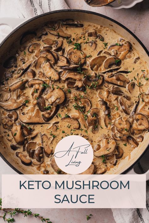 This super creamy, keto friendly & gluten free mushroom sauce is next level delicious. Luxurious, yet simple & truly decadent. Perfect for many proteins, but especially on a steak! #KetoMushroomSauce #MushroomSauce #MushroomSteakSauce Mushroom Cream Sauce Pasta, Mushroom Sauce Steak, Steak Sauce Recipes, Keto Mushrooms, Mushroom Sauce Recipe, Keto Sauces, Mushroom Cream Sauces, Creamy Mushroom Pasta, Steak And Mushrooms