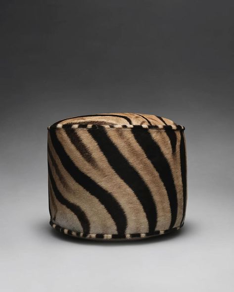 Forsyth | The Forsyth Pouf Ottoman in Zebra▫️forsythart.com | Instagram Printed Ottoman, Terrace Bar, Zebra Hide, Steel Dining Chairs, Hide Rug, Swedish Design, Pouf Ottoman, Down Feather, Dream House Decor