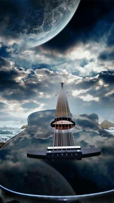 Acoustic Guitar Photography, Guitar Photography, Guitar Pics, Most Beautiful Wallpaper, Music Pictures, Dark Phone Wallpapers, Surrealism Photography, Montage Photo, Guitar Art