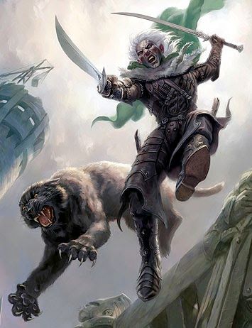 Drizzt Do Urden Art, Goblin Town, Legend Of Drizzt, Drizzt Do Urden, Dark Elves, Forgotten Realms, Cool Monsters, Howling Wolf, Goth Art