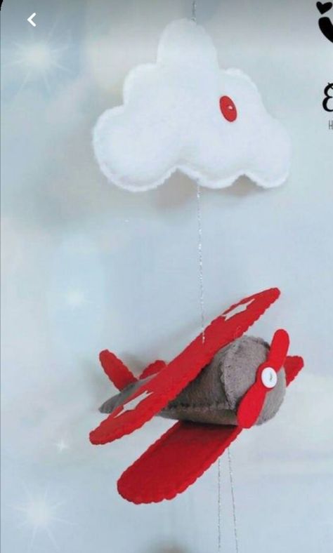 Felt Airplane, Plane Mobile, Flying Plane, Baby Deco, Airplane Nursery, Rainbow Baby Gift, Felt Toys Patterns, Nursery Bunting, Baby Crib Mobile