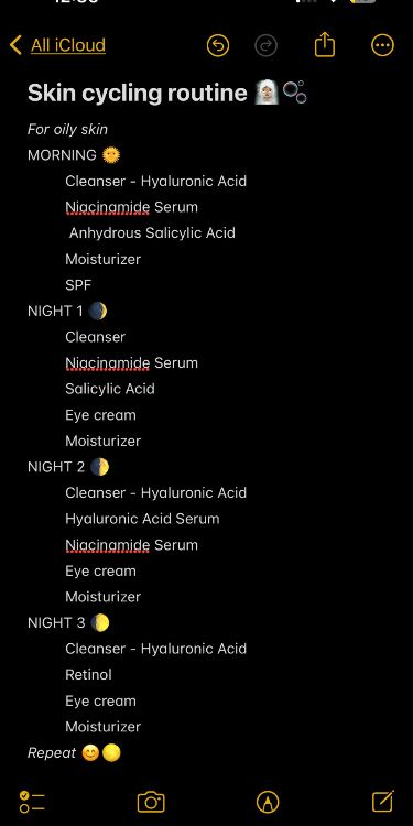 Skin Care Routine By Andrea Skincare Routine With Niacinamide, Skincare Steps With Retinol, Skincare Routine Skin Cycling, Skin Care Routine Niacinamide, Skincare Routine 30s The Ordinary, Skincare Cycling Routine, Skin Cycling Routine For Acne, Niacinamide Routine, La Roche Posay Skincare Routine