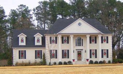 Colonial House Plan - 4 Bedrooms, 3 Bath, 2537 Sq Ft Plan 6-1389 Colonial No Shutters, Colonial House Plans 4 Bedrooms, Colonial Floor Plan, House Plans Colonial, Colonial House Exteriors, Colonial Style House Plans, Luxury Plan, Colonial House Plans, Colonial Homes