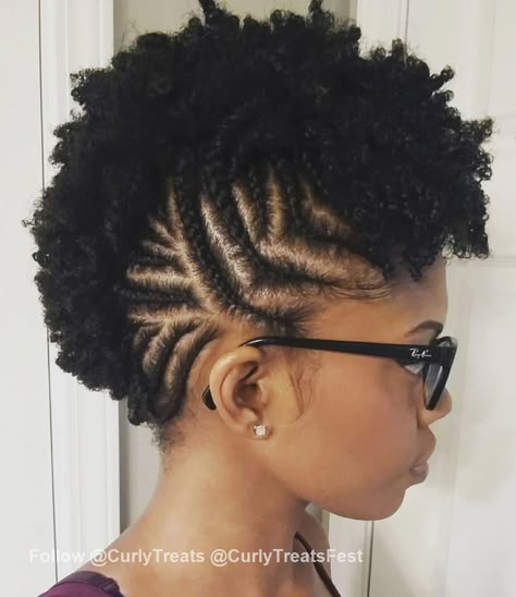 Braided Frohawk Natural Hair, Crown Braid On Natural Hair, Cornrow Mohawk Hairstyles Black, Flat Twist Mohawk Natural Hair, Braided Crown Natural Hair, Flat Twist Hairstyles For Short Hair, Natural Hair Goddess Braid Crown, Natural Hair Dye, Hair Dye Tips