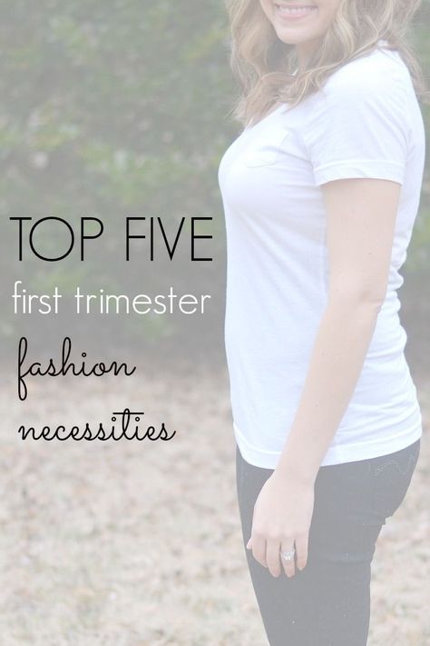 The top five first trimester fashion necessities to get you through those first thirteen weeks! Pregnancy Outfits First Trimester, First Trimester Pregnancy Outfits, First Trimester Fashion, Maternity Clothes First Trimester, Early Pregnancy Outfits, First Trimester Pregnancy, Pregnancy First Trimester, 1st Trimester, Trimesters Of Pregnancy