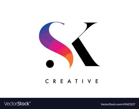 Sk Logo Design Fonts, Sk Logo, Letter Icon, Letter Design, Wallpaper Images, Phone Wallpaper Images, Colorful Rainbow, Serif Font, Letter S