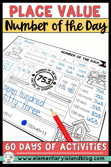 Number Sense 2nd Grade, Number Of The Day 3rd Grade, Second Grade Activities Printables, Number Of The Day Second Grade, Number Of The Day 4th Grade, Holiday Math Activities, Afterschool Program, Math Rti, Number Of The Day