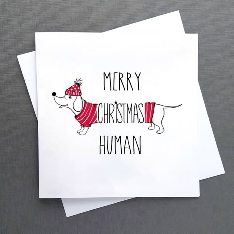 Christmas Sausage, Easy Christmas Drawings, Lovers Card, Cute Christmas Cards, Dog Christmas Card, Christmas Card Art, Watercolor Christmas Cards, Christmas Card Crafts, Funny Christmas Cards