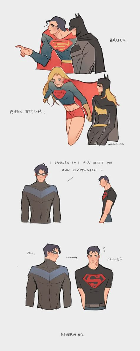 Superman And Lois, Superman X Batman, Batfamily Funny, Superman X, Teen Titans Fanart, Univers Dc, Batman Funny, Batman Comic Art, Dc Comics Artwork