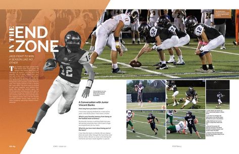 Sport Yearbook Page Ideas, Sports Infographic Design Layout, Sport Book Cover Design, Sports Yearbook Pages, Football Yearbook Pages, Football Magazine Design, Yearbook Sports Pages, Sports Yearbook Spreads, Soccer Yearbook Spread