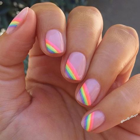 Sarah De Los Santos on Instagram: “Happy Pride, everyone!! 🌈Celebrating equality and love with these pastel rainbow pride nails! 🌈 -The base is Diva Bride by…” Nails Pastel Rainbow, Summer Nails Pastel, Pastel Rainbow Nails, Pride Nails, Nails Pastel, Cute Gel Nails, Nails For Kids, Happy Pride, Summer Acrylic Nails