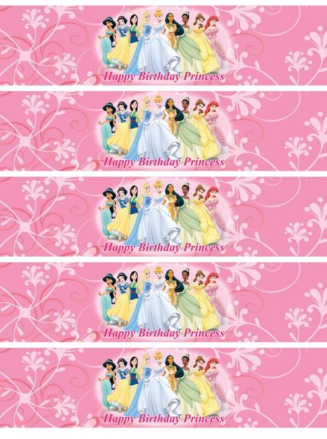 Disney Princess Water Bottle Labels, Disney Princess Water Bottle, Princess Water Bottle Labels, Princesses Birthday Party, Princess Party Printables, Disney Princess Printables, Disney Princess Babies, Princess Birthday Party Decorations, Disney Princess Birthday Party