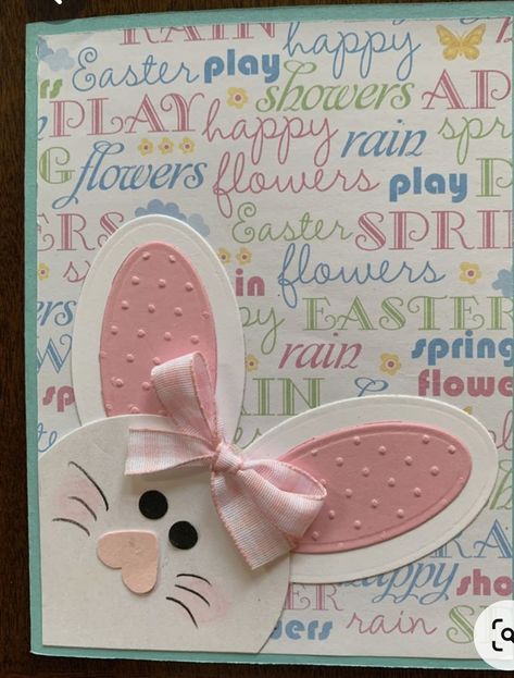 Stampin Up Bunny Cards, Bunny Cards Handmade, Happy Easter Cards Handmade, Easter Cards Stampin Up Stamps, Simple Easter Cards, Easter Greeting Cards Handmade, Homemade Easter Cards, Easter Scrapbooking, Diy Easter Cards