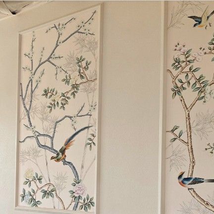 Chinoiserie Wall Panels, Chinoiserie Wallpaper Panels, Chinoiserie Panels, Tea Wallpaper, Handmade Wallpaper, Chinoiserie Decorating, Hand Painted Wallpaper, Chinoiserie Wall, Silk Wallpaper