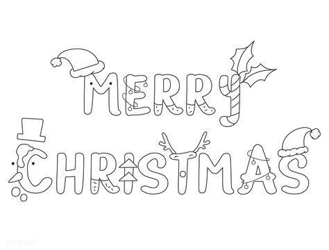 Merry Christmas concept | free image by rawpixel.com Merry Christmas Outline, Merry Christmas Drawing Art, Merry Christmas Drawing Ideas, Merry Christmas Doodles, Merry Christmas Drawing, Merry Christmas Illustration, Merry Christmas Printable, Merry Christmas Calligraphy, Merry Chistmas