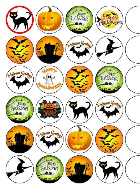 24 x Halloween Mix (2) 1.5" PRE CUT PREMIUM RICE PAPER Cake/Cupcake Toppers | eBay Rice Paper Cake, Edible Rice Paper, Frozen Cake Topper, Halloween Cupcake Toppers, Gold Birthday Cake, Wafer Paper Cake, Girl Cupcakes, Unicorn Cake Topper, Fairy Cakes