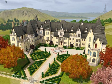 Behold the great masterpiece of King Grothfort I. A castle build in honour of the French country side. Why did he chose to build a castle? Well, jsimply because he could! French Country Side, Build A Castle, Lotes The Sims 4, Die Sims 4, Sims 4 House Plans, French Castles, Sims 4 House Design, Casas The Sims 4, Sims Building