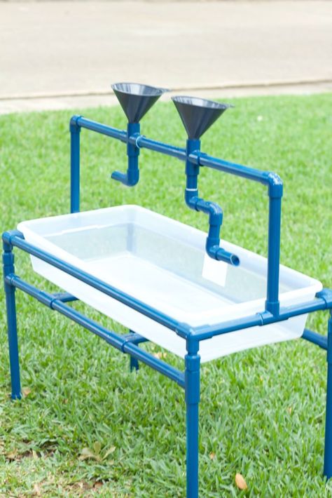 Pvc Water Table, Water Table Diy, Diy Sensory Table, Kids Water Table, Diy Sensory, Outdoor Play Spaces, Water Tables, Sand And Water Table, Kids Outdoor Play