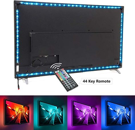 Tv Lights, Theatre Decorations, Tv Fal, Tv Lighting, Led Lighting Bedroom, Tv Backlight, Video Game Rooms, Led Strip Lights, Tv App