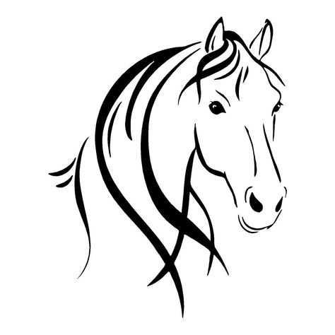 clipart of horse outline | Horse Head Outline | Horses Stickers | Car Decals | Wall Decal Simple Horse Drawing, Stylized Horse, Horse Head Drawing, Horse Outline, Horse Stencil, Head Drawing, Horse Silhouette, Silhouette Clip Art, Drawing Clipart