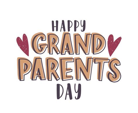 Happy Grandparents Day Image, Text Composition, Happy Grandparents Day, Holiday Images, Day Background, Parents Day, Elegant Font, Grandparents Day, Flat Style