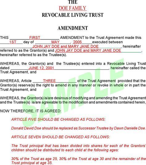 Download Revocable Living Trust Amendment Form for Free | Page 2 How To Set Up A Living Trust, Living Trust Checklist, Revocable Living Trust Forms, Living Trust Forms, Debt Discharge, Trust Funds, Consumer Law, Setting Up A Trust, Personal Sovereignty