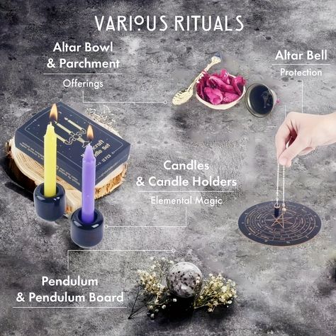 65-PCS Deluxe Witchcraft Kit - Rock Crystal Witch Altar Starter Set With Essential Wiccan Supplies And Tools For Witchcraft Supplies Beginners - Unscented, Perfect For Spell Casting And Rituals👇 https://postdolphin.com/t/LZ0AG Starter Witch, Herbs For Witchcraft, Witchcraft Kit, Wiccan Supplies, Crystals For Beginners, Witch Kit, Buddhist Stupa, Witch Altar, Witchcraft Candles