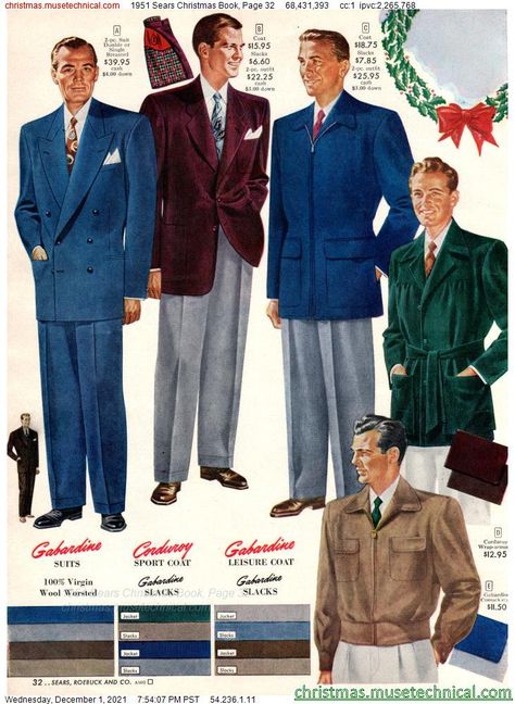 1950s Fashion Men, 1950s Fashion Menswear, Men's Fashion Illustration, 1940s Mens Fashion, 1950s Mens Fashion, Christmas Tree Costume, 60s Men, Vintage Outfits 50s, Blithe Spirit