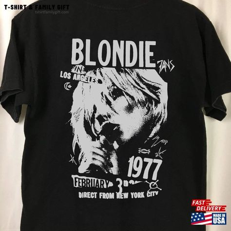 Blondie 1977 Direct From New York City Retro Shirt Live At The Old Waldorf Vintage 70S T-Shirt Classic Check more at https://tshirtfamilygift.com/product/blondie-1977-direct-from-new-york-city-retro-shirt-live-at-the-old-waldorf-vintage-70s-t-shirt-classic/ Retro Shirt Design, 70s T Shirts, 70s Retro, Retro Shirts, Design Color, Oversized Shirt, Vintage 70s, Heavy Cotton, Cotton Tee