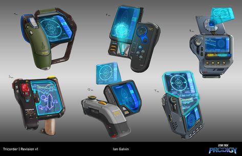 ArtStation - Star Trek: Prodigy Tricorder Design Star Trek Tricorder, Futuristic Lab, Star Trek Prodigy, Trekking Equipment, Tech Inspiration, Sci Fi Tech, Props Concept, Retro Gadgets, New Technology Gadgets