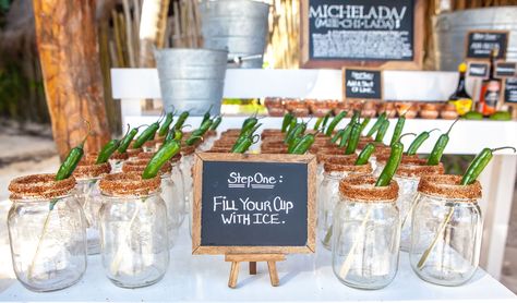 "His" Michelada bar! Michelada Station Ideas, Michelada Bar Station, Michelada Bar Ideas, Michelada Bar, Upscale Bbq, Mexico Theme, Cactus Party Decor, 21st Bday Ideas, Wedding Collage