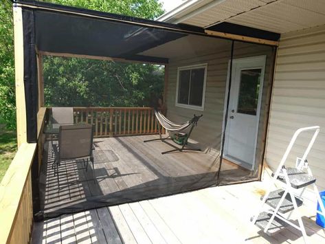 Screened in Decks - Mosquito Curtains Outdoor Pergola Curtains, Simple Pergola, Cheap Gazebo, Pergola Screens, Pergola Metal, Mosquito Curtains, Screened In Deck, Porch Curtains, Pergola Curtains