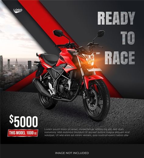 Bike or motorcycle sale promotion social... | Premium Vector #Freepik #vector #square-post #product-social-media #product-post #instagram-product Bike Poster Design Graphics, Motorcycle Social Media Design, Bike Social Media Post, Bike Creative Ads, Bike Poster Design, Bike Advertisement, Product Promotion Design, Motorcycle Graphic Design, Motorcycle Banner