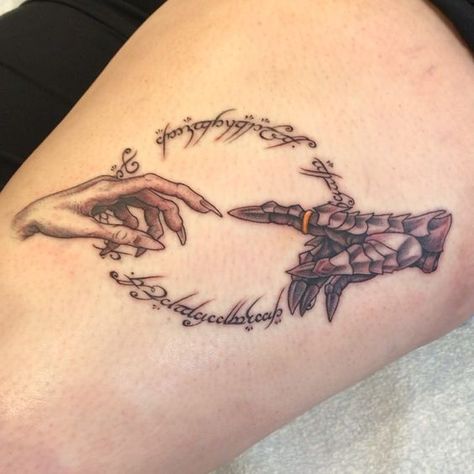 Lord of the Rings tattoo 2020-01-23 Hobbit Tattoo, Tolkien Tattoo, Fandom Tattoos, Lotr Tattoo, Lord Of The Rings Tattoo, Earth Tattoo, The Creation Of Adam, Fantasy Tattoos, Ring Tattoos