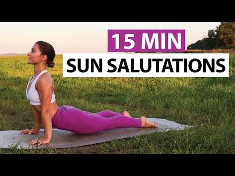 (300) 15 Min Sun Salutations | Daily Yoga Flow + Meditation for All Levels - YouTube Sun Salutation Sequence, Yoga Sun Salutation, Sun Salutations, Ayurveda Yoga, Yang Energy, Sun Salutation, Daily Yoga, Yoga Flow, Ayurveda