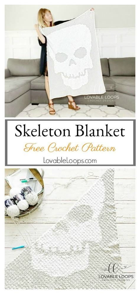 Crochet Spider Blanket, C2c Halloween Blanket, Crochet Blanket Halloween, Crochet Skull Free Pattern, C2c Crochet Chart, Free Crochet Graphgan Patterns, Free Graphgan Patterns Crochet, Halloween C2c Crochet Pattern, Single Crochet Graphgan Patterns Free