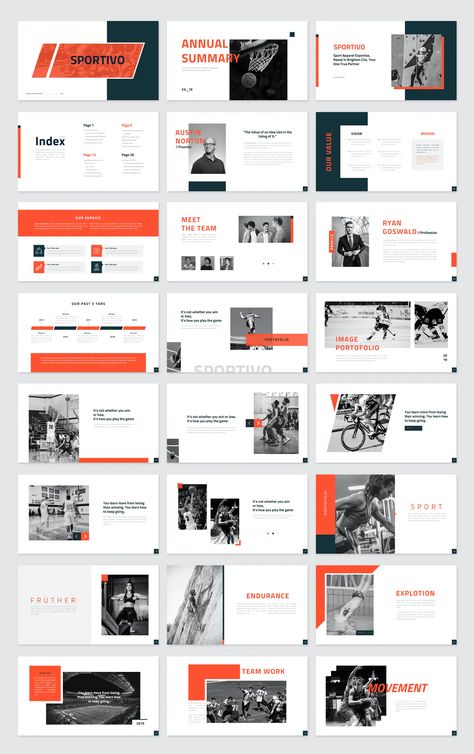 Sports Presentation Template, Sports Presentation Design, Web Design Inspiration Layout, Sports Template, Presentation Graphics, Ppt Template Design, Company Presentation, Sports Templates, Power Points