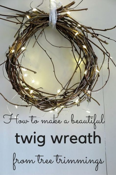 Wreath From Tree Trimmings, Christmas Twig Wreaths, Twig Christmas Tree, Twig Crafts, Diy Christmas Wreath, Pine Cone Christmas Tree, Twig Art, Twig Wreath, Christmas Wreaths To Make