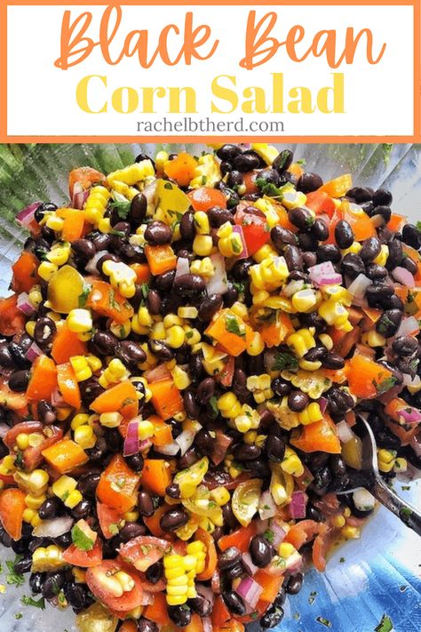 This black bean corn salad with tomatoes, bell peppers, and a tangy vinaigrette is easy to make and full of flavor. It’s great for all your summer cookouts, picnics, or anywhere you need a colorful, healthy side dish! #salad #blackbeansalad #blackbeans #sidedish #healthyrecipe #easysidedish #vegetarian Salsa With Canned Tomatoes, Canned Tomato Recipes, Bean Corn Salad, Black Bean Corn Salad, Black Bean Salad Recipe, Salad With Tomatoes, Black Bean Corn, Salads For A Crowd, Spicy Corn