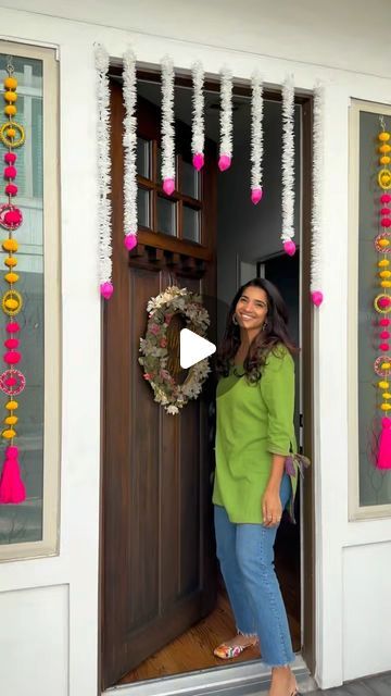 Arushi Garg | Mommy + Lifestyle Creator on Instagram: "#ad Dive into the magic of Diwali with me! 🪔✨ Thanks to @command Brand Products, I was able to give my home’s indoor and outdoor a festive makeover. I love how we are able to effortlessly switch up the decor for every season and celebration without the worry of damaging our walls. Embrace hassle-free, no tools required creativity and let your home shine brightly with Command™! 🪔

Shop #CommandBrand this holiday season!" Diwali Shop Decoration, Outdoor Diwali Decorations, Home Decoration For Diwali, Diwali Wall Decorations At Home, Diwali Party Decorations At Home, Diwali Wall Decoration, Diwali Wall Decor, Home Decor For Diwali, Diwali Party Decor