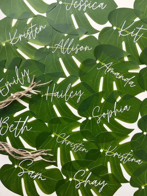 Tropical Leaf Name Tag Monstera Name Tag for Bags Tropical - Etsy Australia Leaves Name, Tropical Bachelorette Party, Bachelorette Party Bags, Wedding Pool Party, Tropical Wedding Theme, Tropical Bachelorette, Destination Wedding Favors, Tropical Gifts, Bachelorette Party Gift