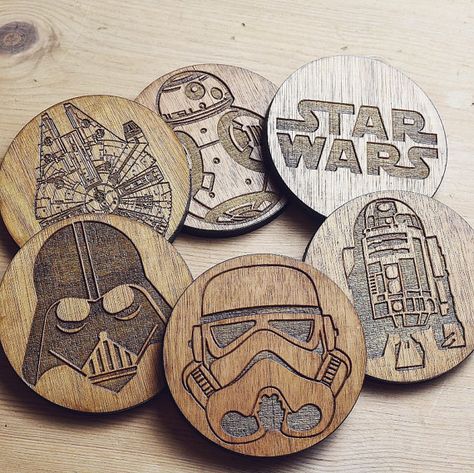 Router Projects, Star Wars Diy, Laser Cut Wood Crafts, Star Wars Set, Laser Engraved Ideas, Wood Burning Crafts, Wood Burning Patterns, Cnc Projects, Wood Burning Art