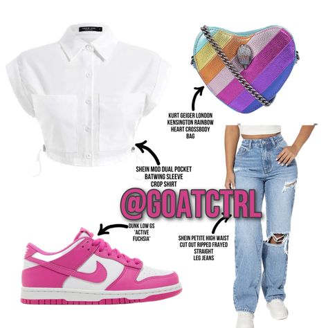 Pink Dunks Outfit, Pink Dunks, Cute Highschool Outfits, Kids Outfits Daughters, Dunks Outfit, Cute Nike Outfits, Cute Birthday Outfits, Stylish Summer Outfits, Cute Lazy Outfits